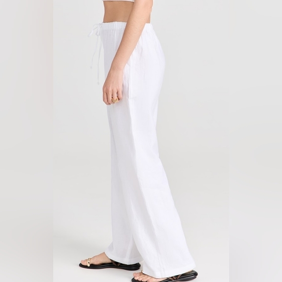 Reformation Olina Linen Pants White Linen Pants Size XL NWOT - Picture 3 of 9